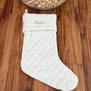 Pottery Barn Off White Quilted Christmas Stocking